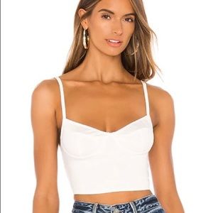 Cutlass Solid Bustier Crop Tank in Ivory
Indah
